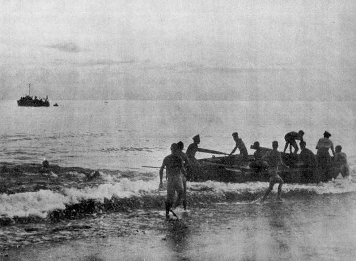 Under cover of darkness, a covert supply drop from HMAS Vigilant.